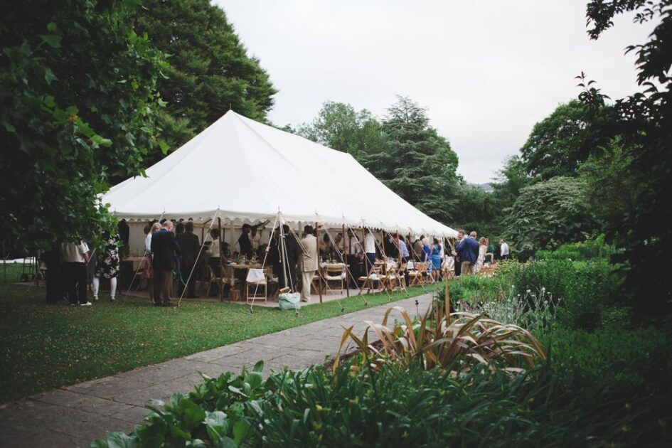 Marquee in garden