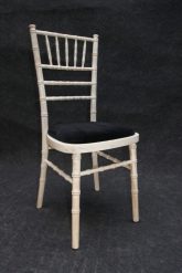 Chivary limewash chair with black cushion