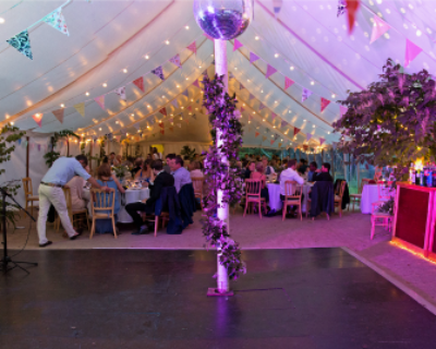 evening wedding reception traditional marquee