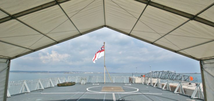 clear span marquee on frigate