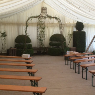 Benches for wedding ceremony