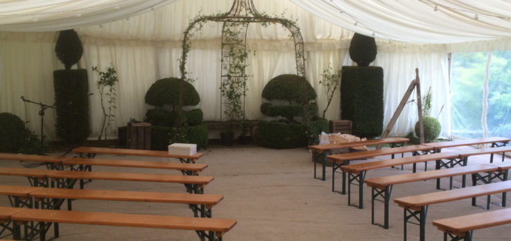 Benches for wedding ceremony