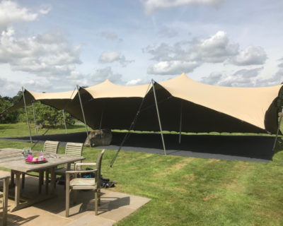 Stretch tent open on 3 sides