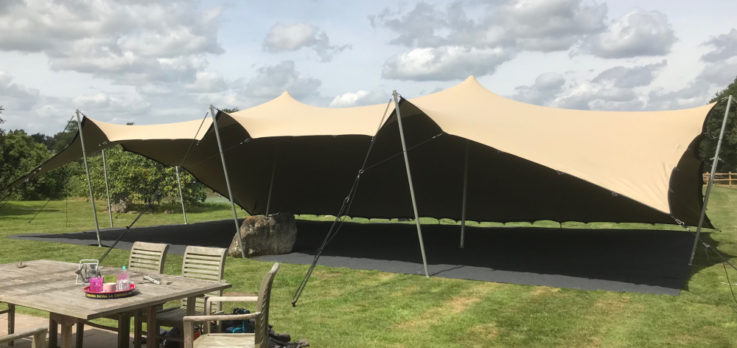 Stretch tent open on 3 sides
