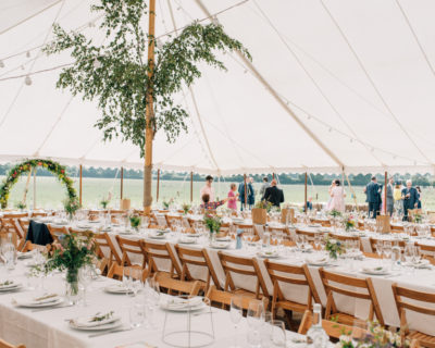 Trestle Tables and Wooden folding chairs