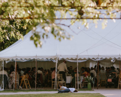 wedding breakfast in traditional marquee