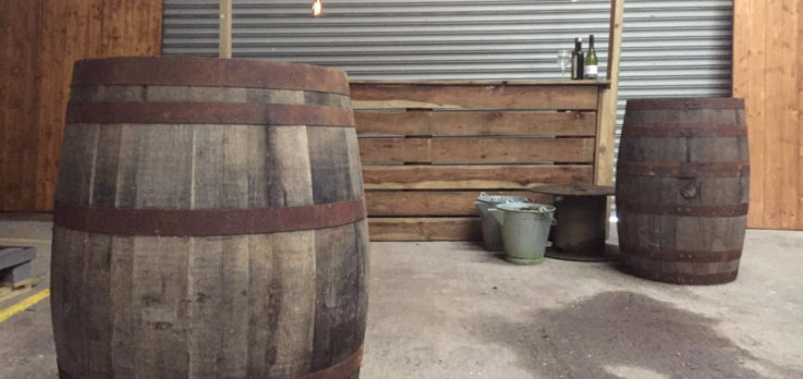 oak barrel bar tables