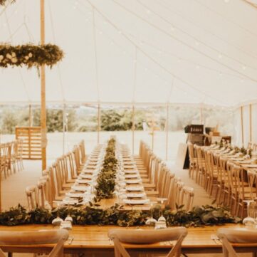 Traditional style marquee rustic decor