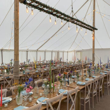 Traditional Style marquee with Edison Ladder Lighting