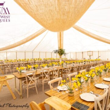 Traditional Marquee with hessian overlays-min