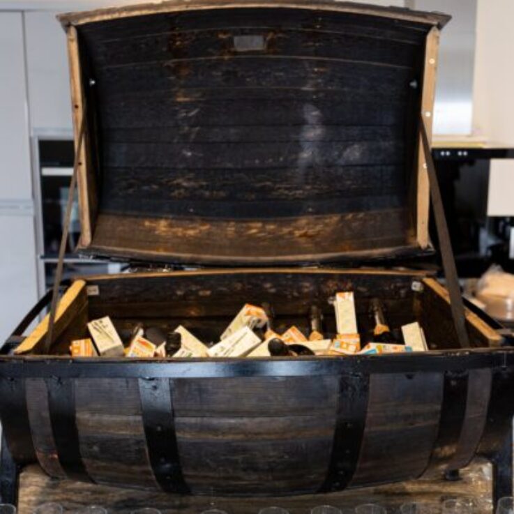 ice bucket from rustic oak barrel-min
