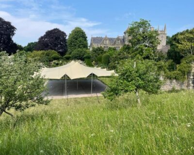 Stretch Tent in Hanham Court gardens