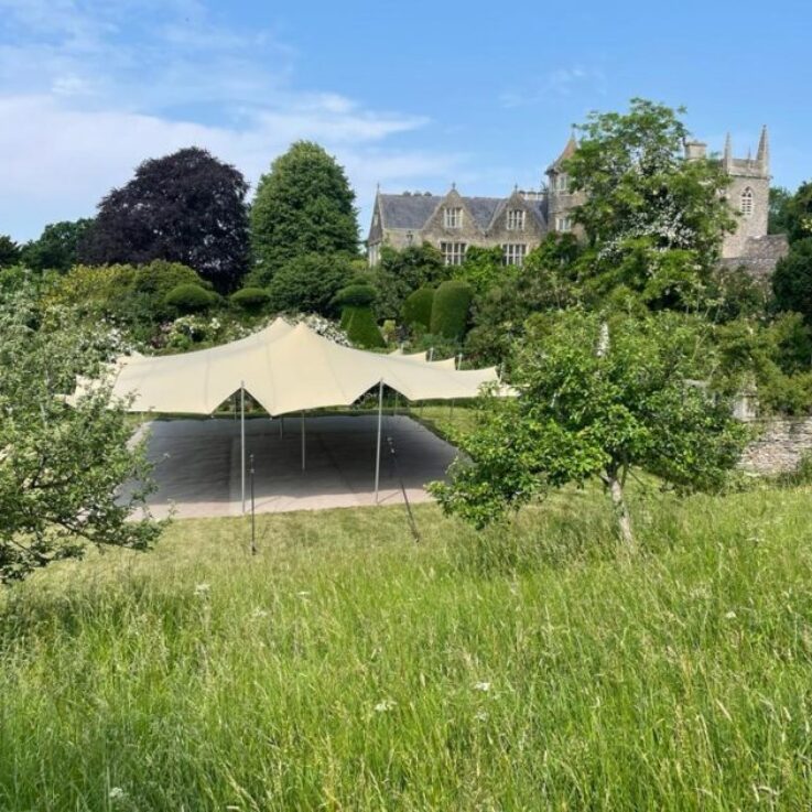 Stretch Tent in Hanham Court gardens