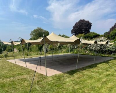 Stretch Tent in Hanham Court gardens