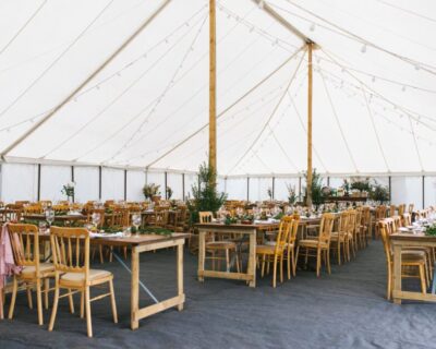 Marquee wedding reception interior