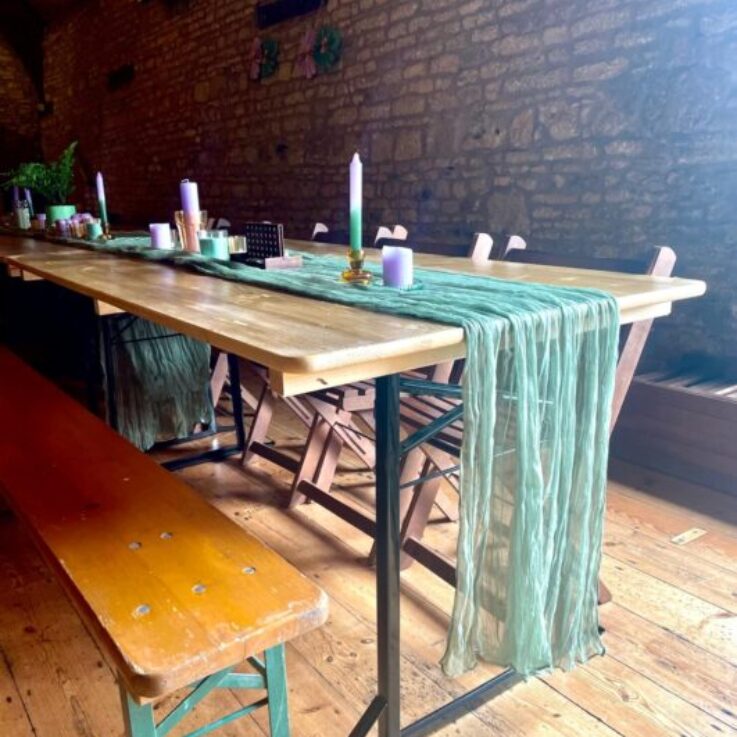 Rustic Trestle with benches