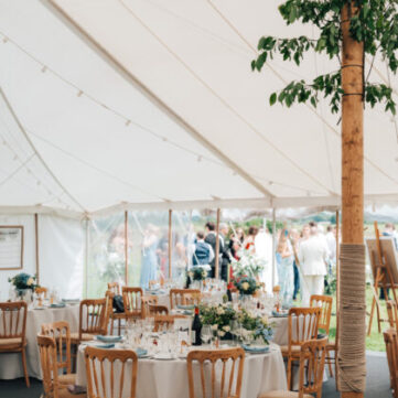 Traditional marquee plane wood centre poles