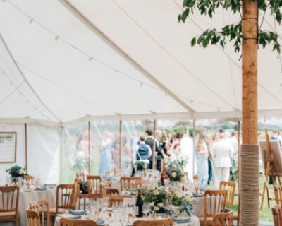 Traditional marquee plane wood centre poles