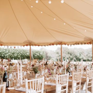 Sailcloth interior, Festoon Lighting, No walls